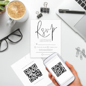 Schwarz-weißer Text QR Code Hochzeitsszenario