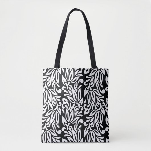 Schwarz-weißer Textilstoff. Tasche (Vorderseite)