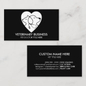 Schwarz-weißer Tierarzt Visitenkarte (Vorne/Hinten)