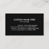 Schwarz-weißer Tierarzt Visitenkarte (Rückseite)