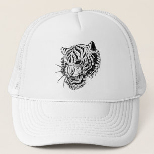 Schwarz-weißer Tiger Truckerkappe