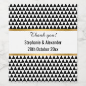 SCHWARZ-WEISSER TRIANGLE GEOMETRISCHER PATTER WEINETIKETT (Einzelnes Label)