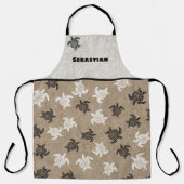 Schwarz-weißer Tribal Art Turtle Muster Individuel Schürze (Vorderseite)