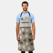 Schwarz-weißer Tribal Art Turtle Muster Individuel Schürze (Getragen)