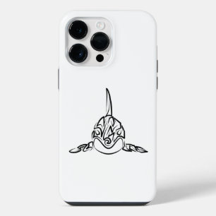 Schwarz-weißer tribaler Orca iPhone 14 Pro Max Hülle