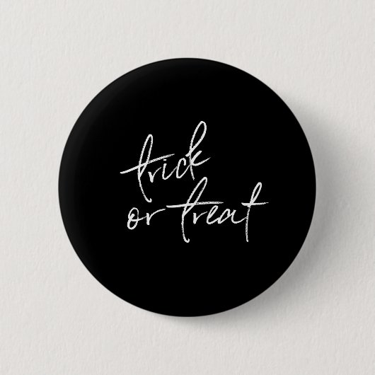 Schwarz-weißer Trick oder Leckerei Button (Vorderseite)