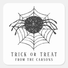 Schwarz-weißer Trick oder Treat Halloween Spiegele Quadratischer Aufkleber