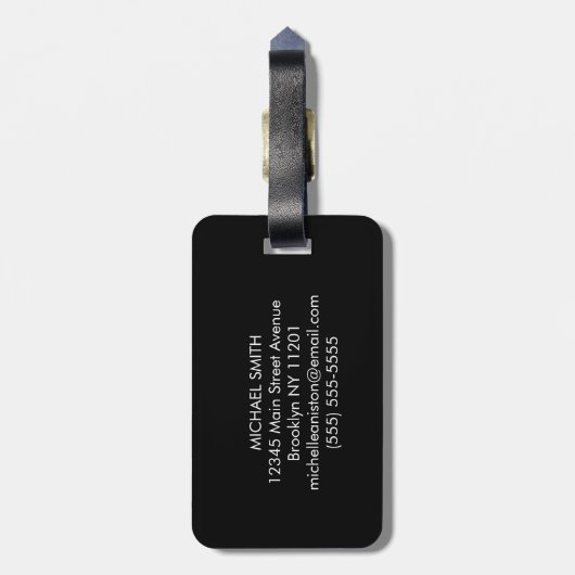 Schwarz-weißer Trommler Gepäckanhänger (Rückseite vertikal)