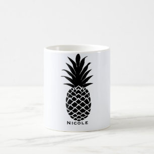 Schwarz-weißer tropischer Ananas-Elegant-Chic Kaffeetasse