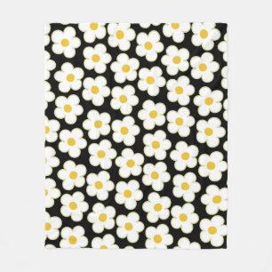 Schwarz-weißer tropischer Blumen-Botanik-Sommer Fleecedecke