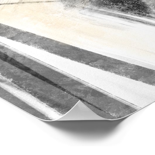 Schwarz-weißer und Abstrakter Landschaftsplatz Poster (Ecke)