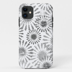Schwarz-weißer und grauer Blütenburst Case-Mate iPhone Hülle