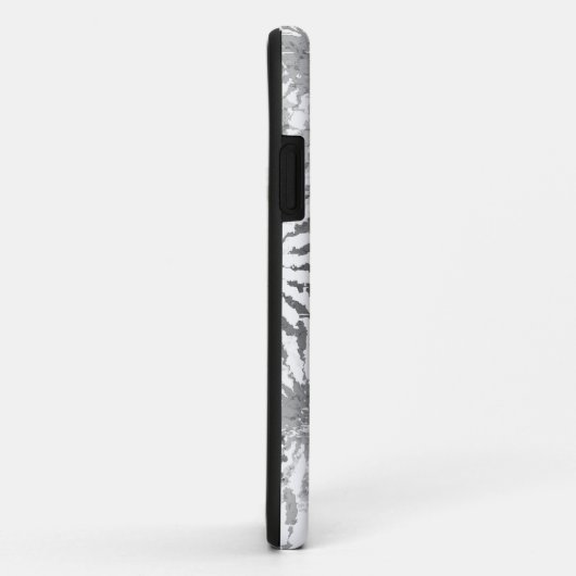 Schwarz-weißer und grauer Blütenburst Case-Mate iPhone Hülle (Hinten/Rechts)