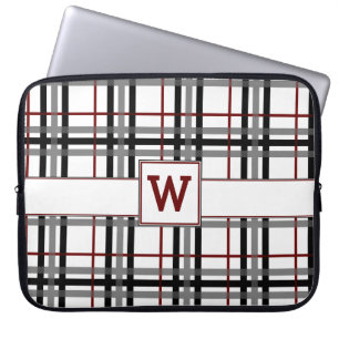 Schwarz-weißer und Karierter Laptop-Sieb Laptopschutzhülle