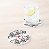 Schwarz-weißer und Karierter SandsteinUntersetzer Getränkeuntersetzer (Seite)