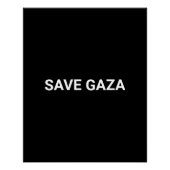 Schwarz-weißer und maßgeschneiderter Text in Gaza  Poster (Vorderseite)
