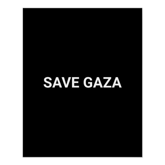 Schwarz-weißer und maßgeschneiderter Text in Gaza Poster (Vorderseite)