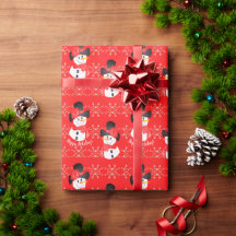 Schwarz-weißer und Red Happy Holidays Snowman