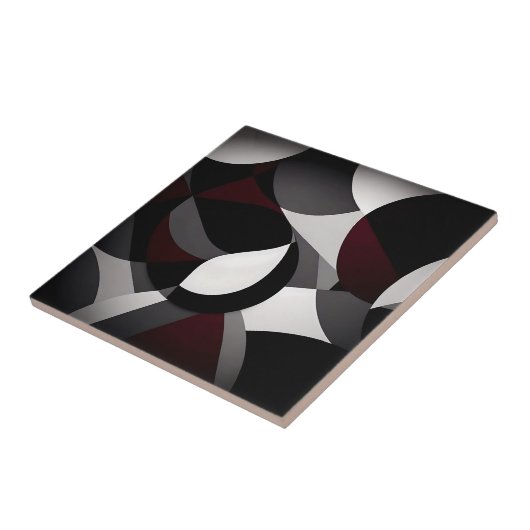 Schwarz-weißer und roter abstrakter Marmor Fliese (Seite)