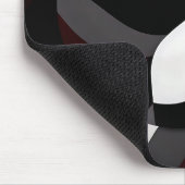 Schwarz-weißer und roter abstrakter Marmor Mousepad (Ecke)