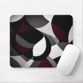Schwarz-weißer und roter abstrakter Marmor Mousepad (Mit Mouse)
