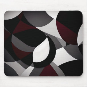 Schwarz-weißer und roter abstrakter Marmor Mousepad
