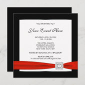 Schwarz-weißer und roter Jeder Anlass Einladung (Vorne/Hinten)