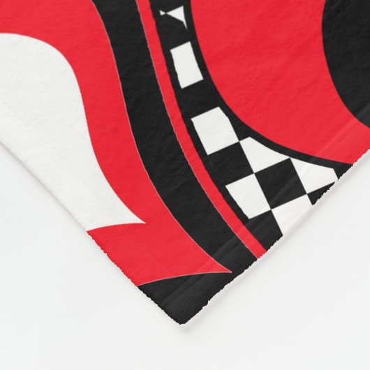 Schwarz-weißer Valentinstag Fleecedecke (Ecke)