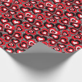 Schwarz-weißer Valentinstag Geschenkpapier (Ecke)