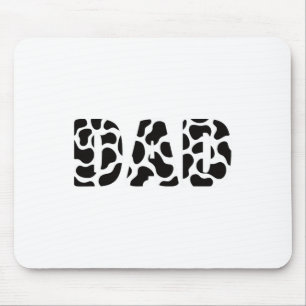 Schwarz-weißer Vater Kuh Print Cowboy Animal Muste Mousepad
