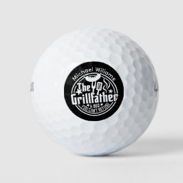Schwarz-weißer Vater Personalisiert GRILLEN Grillv Golfball