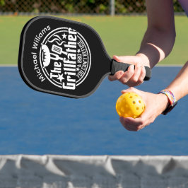 Schwarz-weißer Vater Personalisiert GRILLEN Grillv Pickleball Schläger