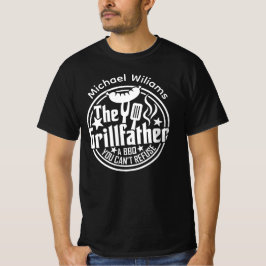 Schwarz-weißer Vater Personalisiert GRILLEN Grillv T-Shirt