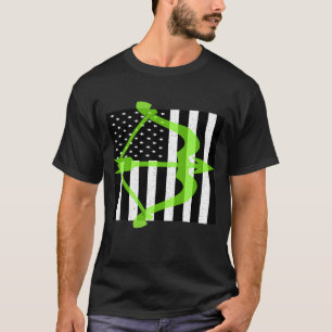 Schwarz-weißer Vintager amerikanischer Flaggenbow T-Shirt
