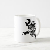 Schwarz-weißer Vintager Kaffeetasse (VorderseiteRechts)
