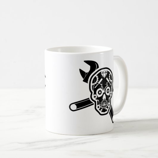Schwarz-weißer Vintager Kaffeetasse (VorderseiteRechts)