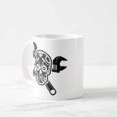Schwarz-weißer Vintager Kaffeetasse (Vorderseite Links)