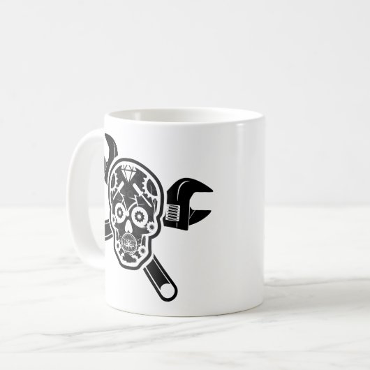 Schwarz-weißer Vintager Kaffeetasse (Vorderseite Links)