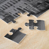 Schwarz-weißer Vintager Markusplatz Venedig Puzzle (Seite)