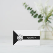 Schwarz-weißer Visitenkarte (Stehend Vorderseite)