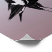 Schwarz-weißer Vogel-Kunstvogel Poster (Ecke)