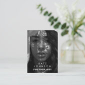 Schwarz-weißer vollständiger Foto QR-Code Soziale  Visitenkarte (Stehend Vorderseite)