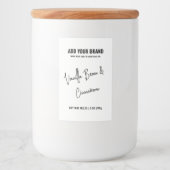 Schwarz-weißer Wachs Minimalistisch Modernes 3x2"- Lebensmitteletikett (Vorderseite)