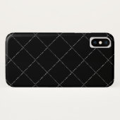 Schwarz-weißer Wavy Diamond Karo iPhone X Fall Case-Mate iPhone Hülle (Rückseite (Horizontal))
