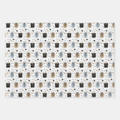 Schwarz-weißer Weihnachtsmann 3 Koordinierung Geschenkpapier Set (Vorderseite 2)