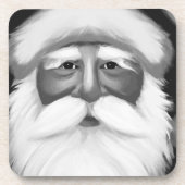 Schwarz-weißer Weihnachtsmann Getränkeuntersetzer (Vorderseite)