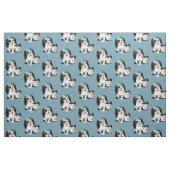 Schwarz-weißer Welpen Hund Ladybug Blaues Vintages Stoff (Fat Quarter (45,7 x 55,9 cm))