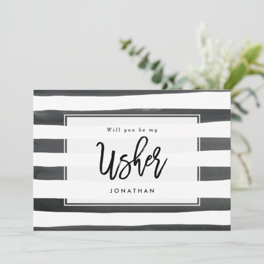 Schwarz-weißer Wille sind Sie meine Dankeskarte (Stehend Vorderseite)