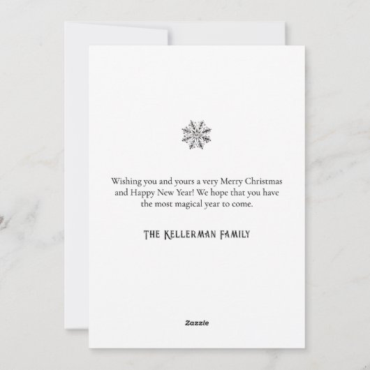 Schwarz-weißer Winter Elegante Weihnachten (Rückseite)