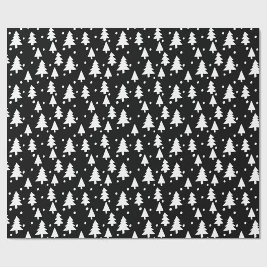 Schwarz-weißer Winterschnee Geschenkpapier (Flach)